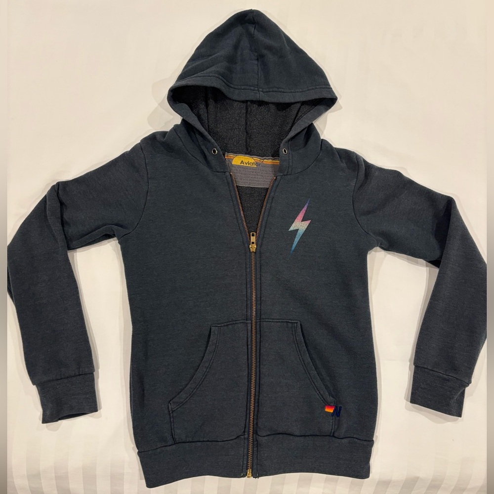 Aviator Nation Kids Bolt Print Zip Hoodie